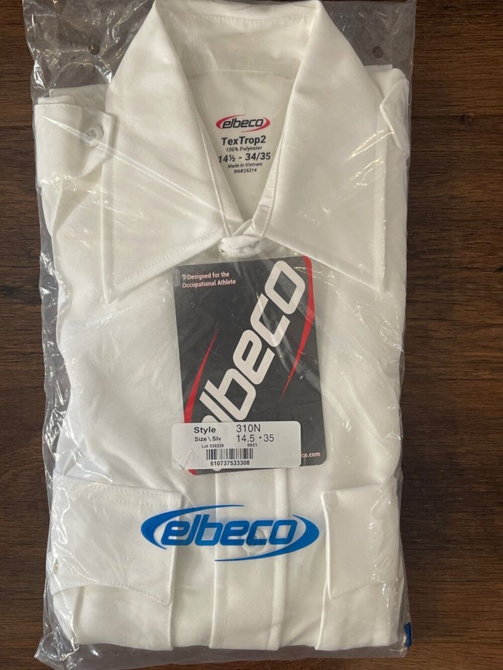 NWT Elbeco TexTrop2 Long Sleeve Shirt Mens 14.5-34/35 White 310N - Picture 4 of 5
